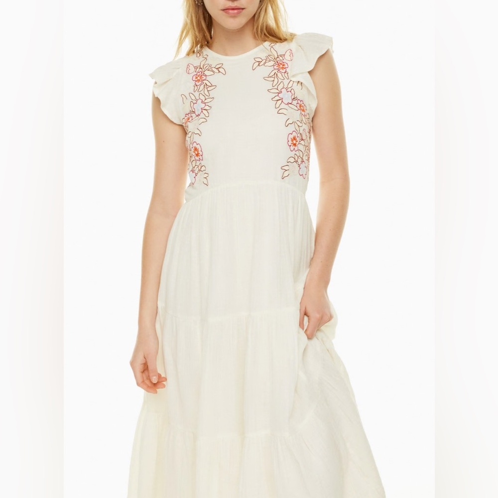 NWT Aritzia Little Moon Franco Long Dress  - Light Birch / Ivory